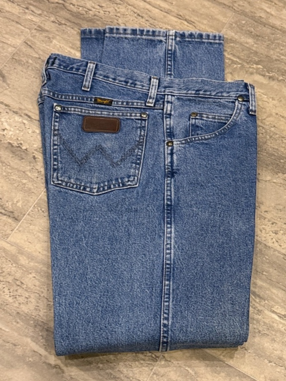Men's Classic Blue Denim Jeans - Casual Straight Fit 47WMZSW Size 34x34